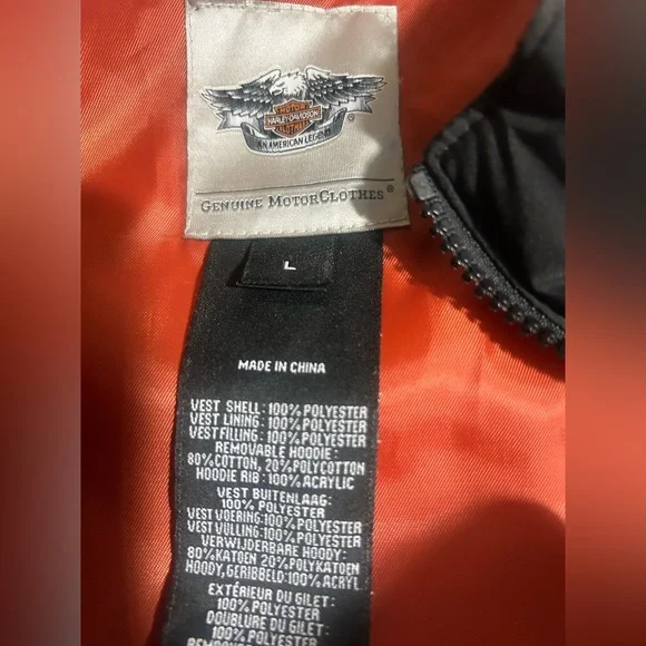 Harley-Davidson Black, Orange, and Cream Vest - Picture 6 of 8